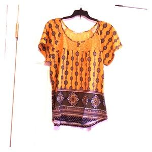African Print Short Sleeved Shirt